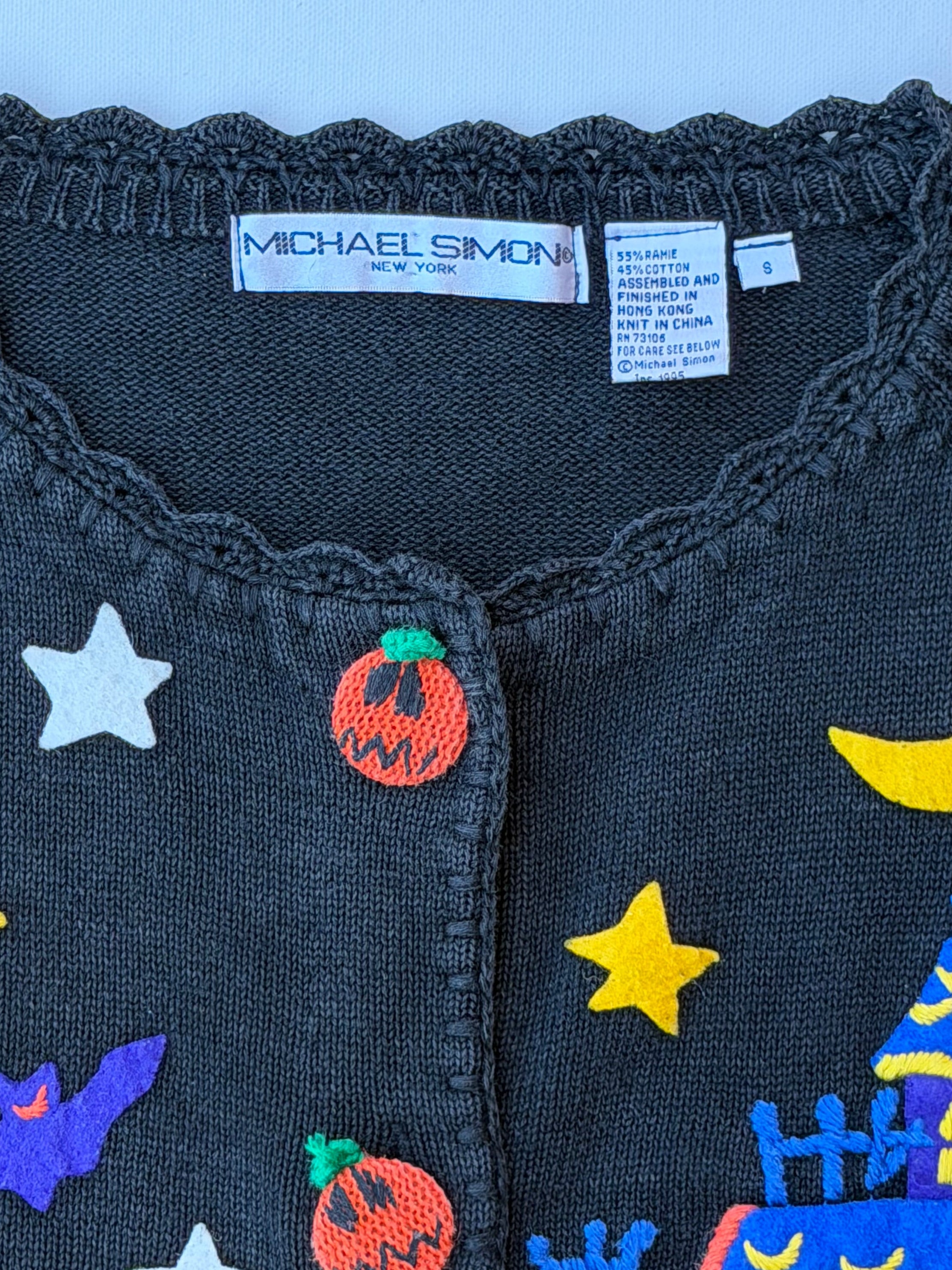 Michael Simon Halloween cardigan