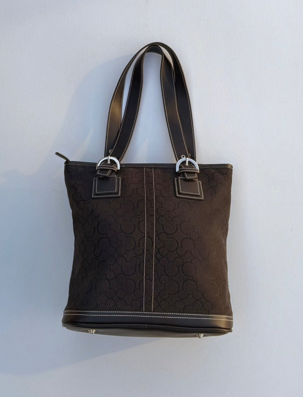 Vintage Black Monogram Shoulder Tote