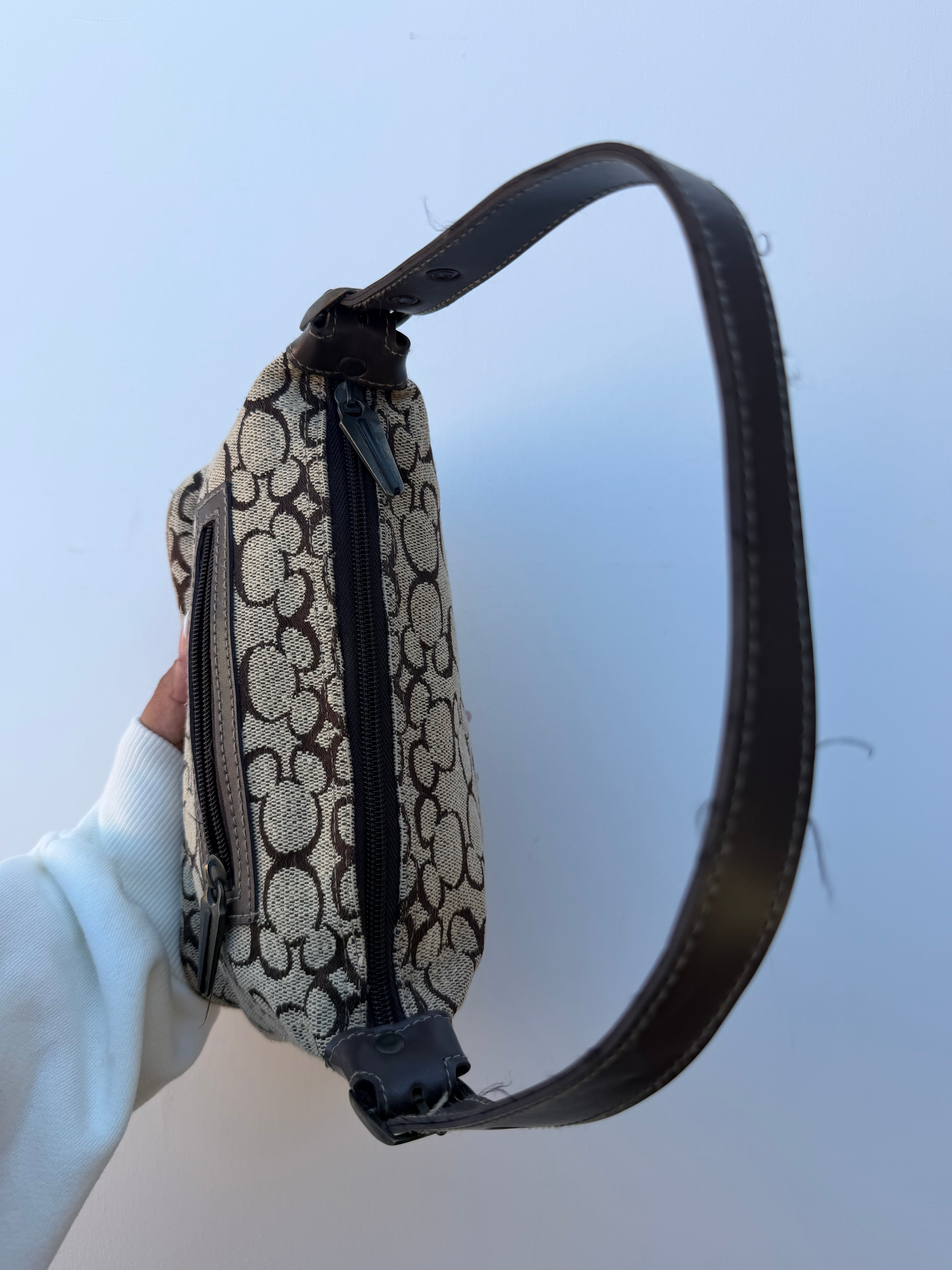 Brown Mickey Monogram Canvas Shoulder Bag + bucket hat