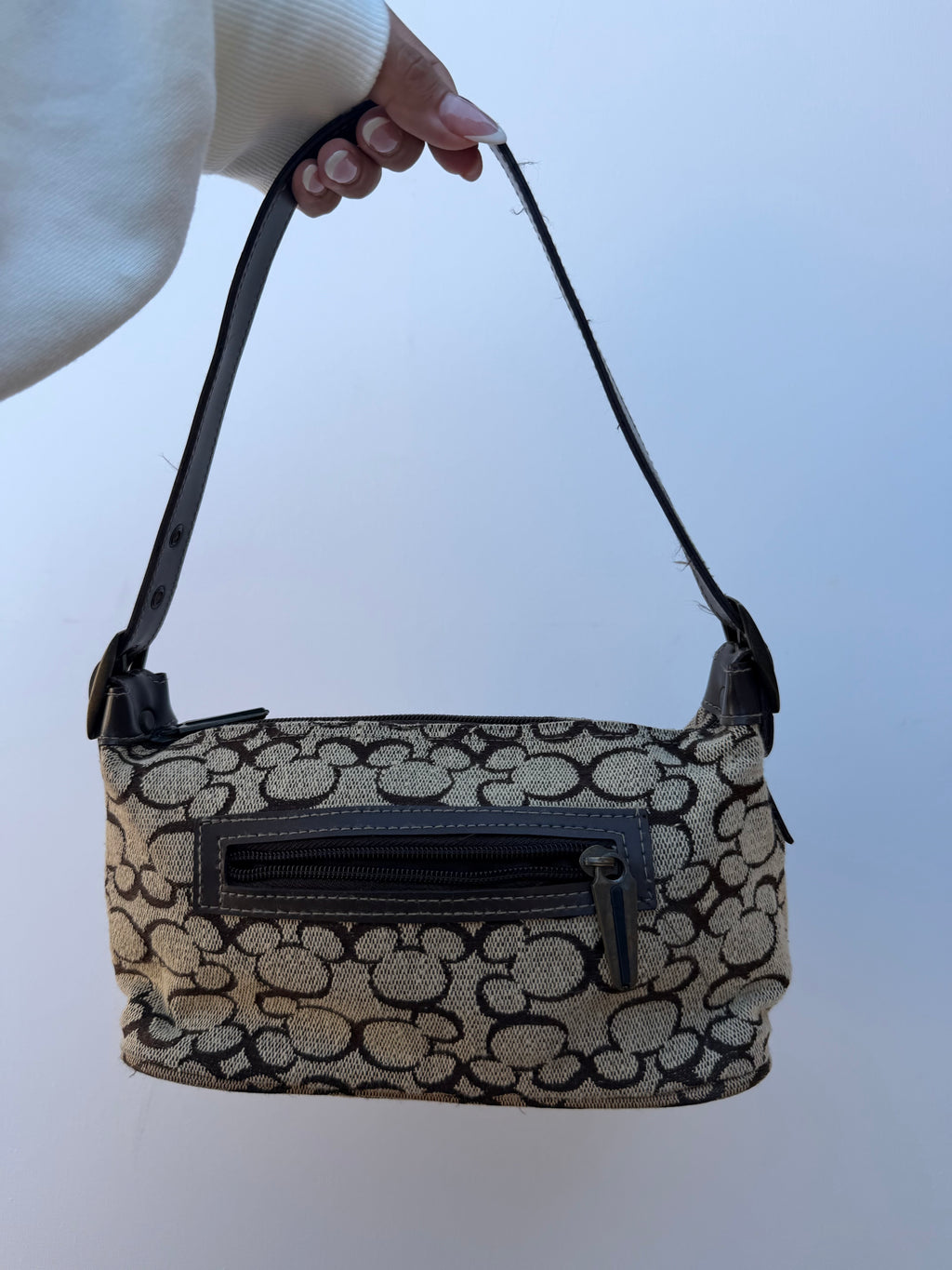 Brown Mickey Monogram Canvas Shoulder Bag + bucket hat