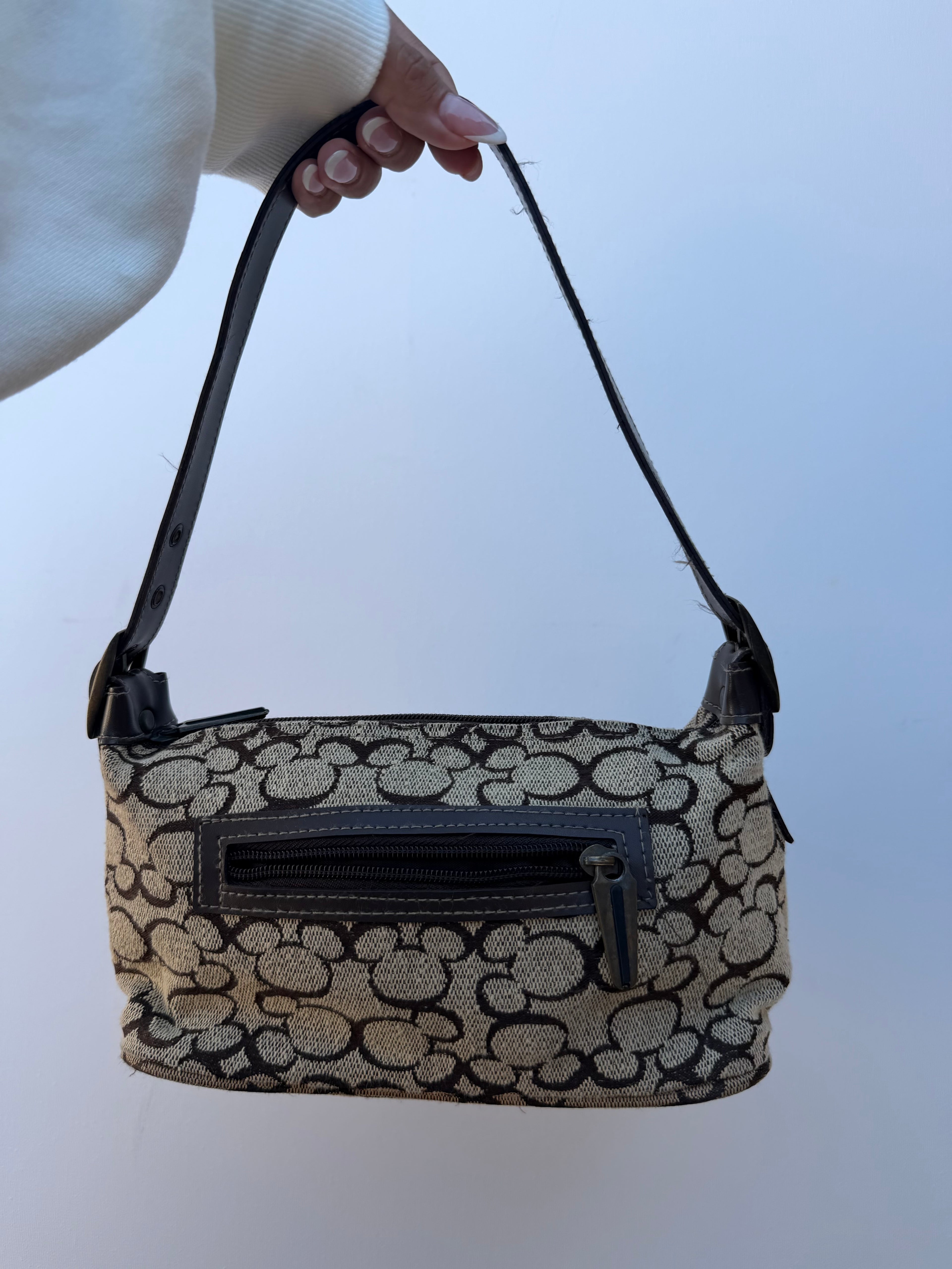 Brown Mickey Monogram Canvas Shoulder Bag + bucket hat