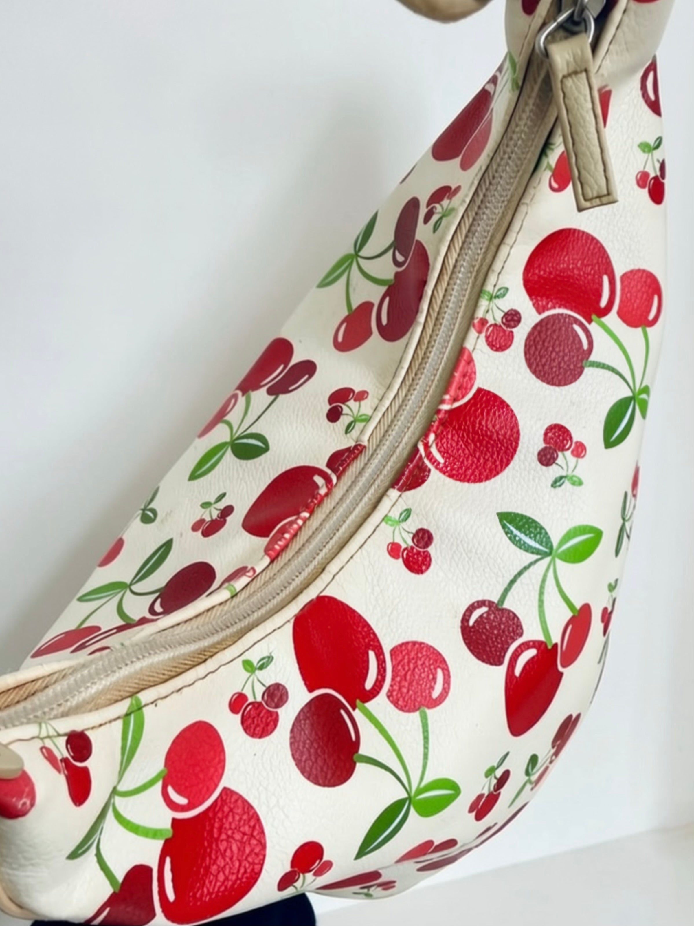 White Cherry Print Shoulder Bag #2