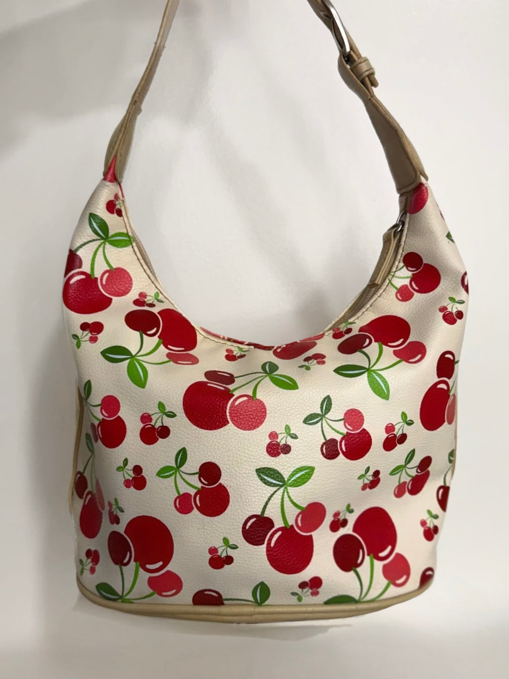 White Cherry Print Shoulder Bag #2