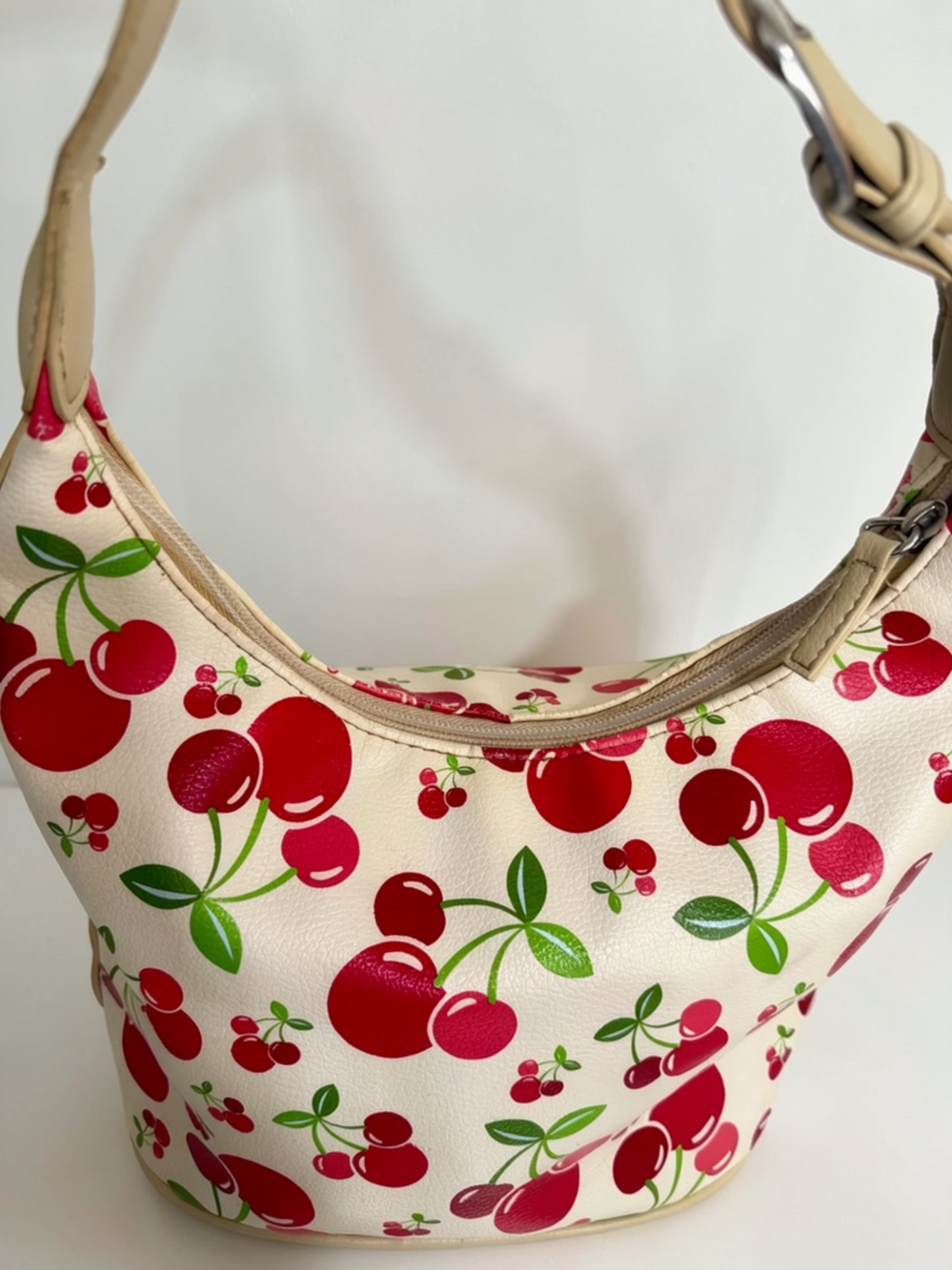 White Cherry Print Shoulder Bag #2