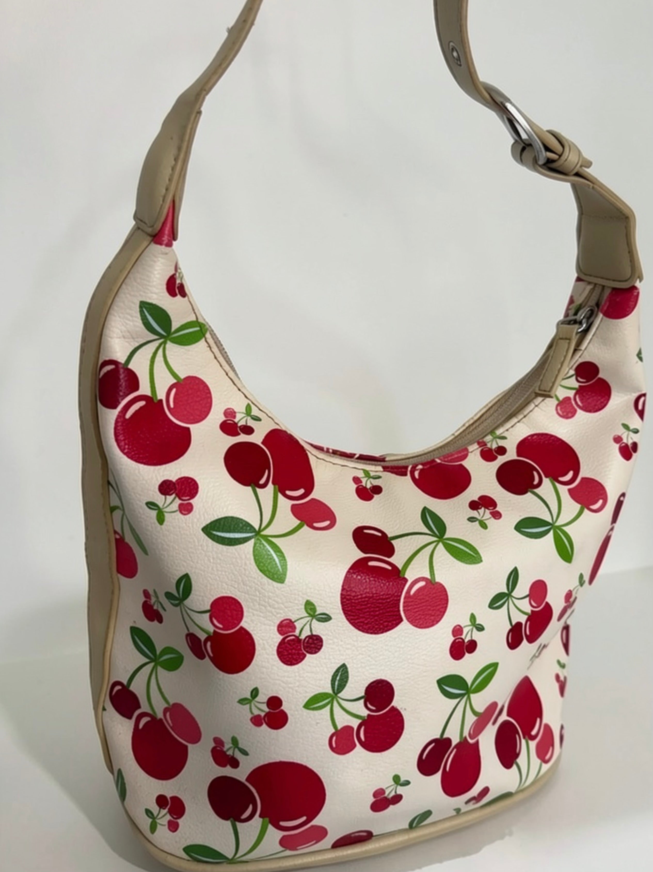 White Cherry Print Shoulder Bag #2