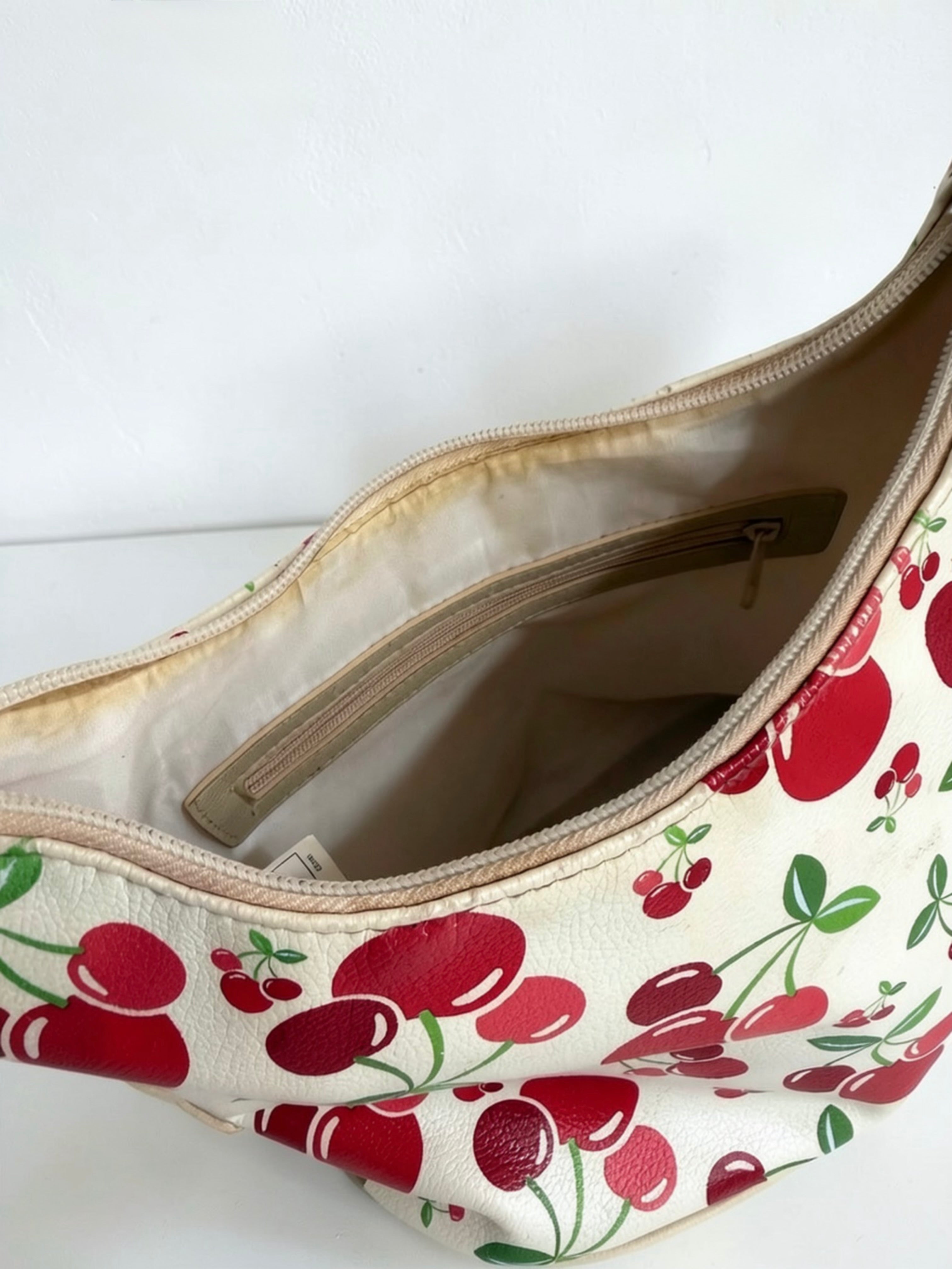 White Cherry Print Shoulder Bag #2