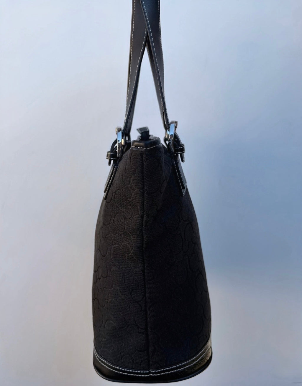 Vintage Black Monogram Shoulder Tote